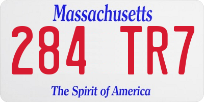 MA license plate 284TR7
