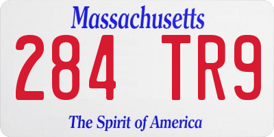 MA license plate 284TR9