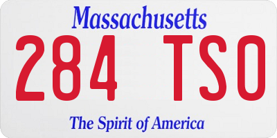 MA license plate 284TS0