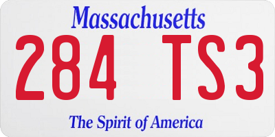 MA license plate 284TS3