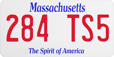 MA license plate 284TS5