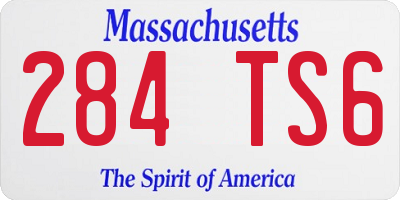 MA license plate 284TS6