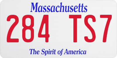 MA license plate 284TS7