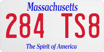 MA license plate 284TS8