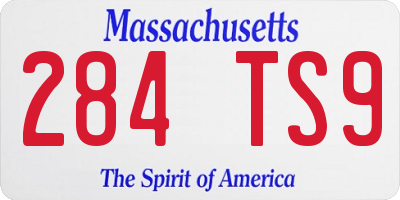 MA license plate 284TS9