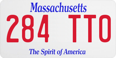 MA license plate 284TT0