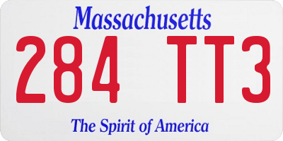 MA license plate 284TT3
