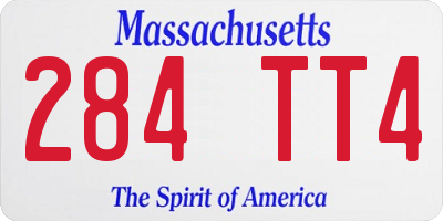 MA license plate 284TT4