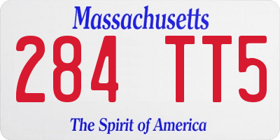 MA license plate 284TT5