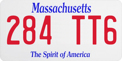 MA license plate 284TT6