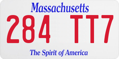 MA license plate 284TT7