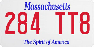 MA license plate 284TT8