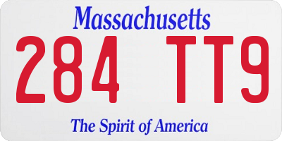 MA license plate 284TT9
