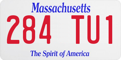 MA license plate 284TU1