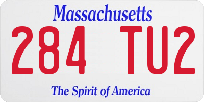 MA license plate 284TU2