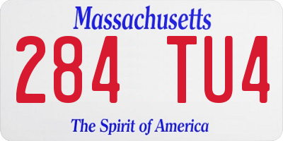 MA license plate 284TU4