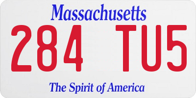 MA license plate 284TU5