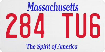 MA license plate 284TU6