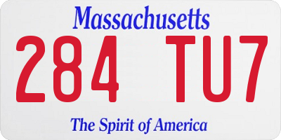 MA license plate 284TU7