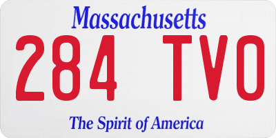 MA license plate 284TV0