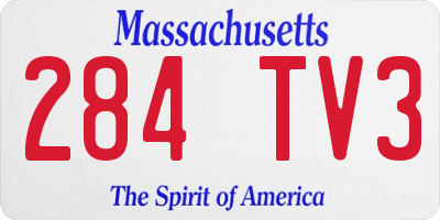 MA license plate 284TV3