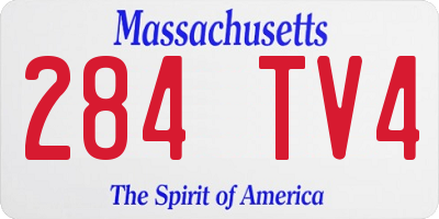 MA license plate 284TV4