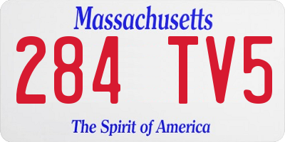 MA license plate 284TV5