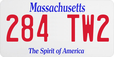 MA license plate 284TW2