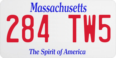 MA license plate 284TW5