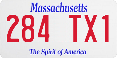 MA license plate 284TX1