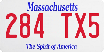 MA license plate 284TX5