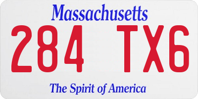 MA license plate 284TX6