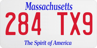 MA license plate 284TX9