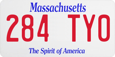 MA license plate 284TY0