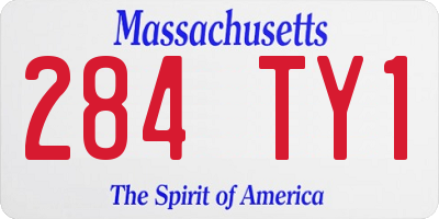MA license plate 284TY1