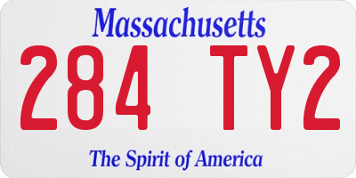 MA license plate 284TY2