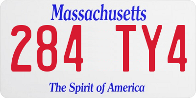 MA license plate 284TY4