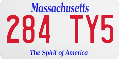 MA license plate 284TY5