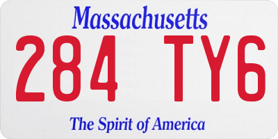 MA license plate 284TY6