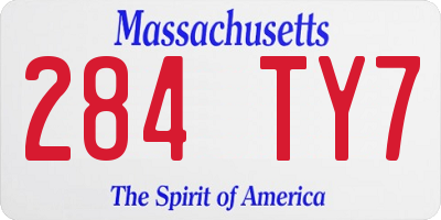 MA license plate 284TY7