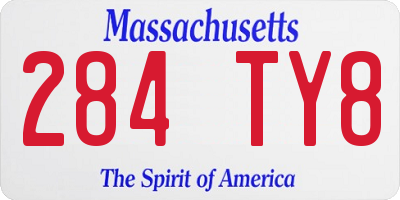 MA license plate 284TY8