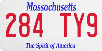 MA license plate 284TY9