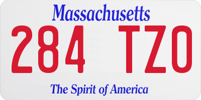 MA license plate 284TZ0