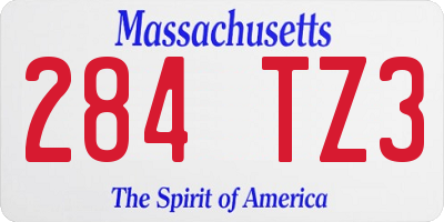 MA license plate 284TZ3