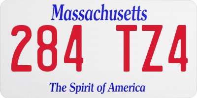MA license plate 284TZ4
