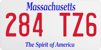 MA license plate 284TZ6