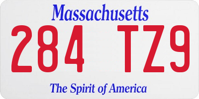 MA license plate 284TZ9