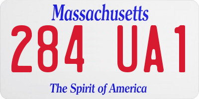 MA license plate 284UA1