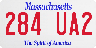 MA license plate 284UA2