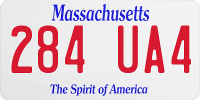 MA license plate 284UA4